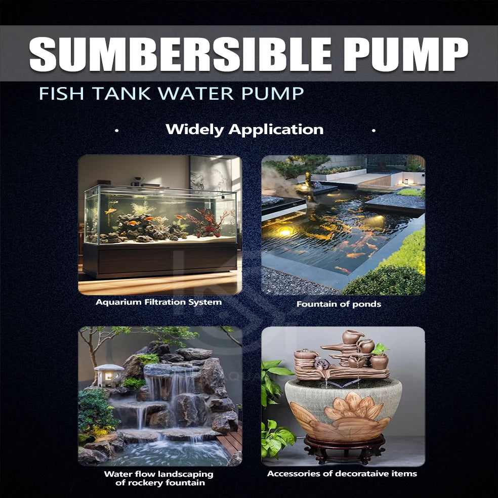 Image showing a submersible pump used for aquarium filtration, fountain of ponds, water flow landscaping, and decorative item