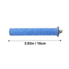 A blue glittery wooden perch stand for parrots and birds, measuring 3.93 inches or 10cm long.