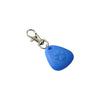 Blue silicone pet collar light with a paw print design and metal clasp.
