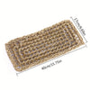 Transat tissé rectangulaire en corde beige naturelle, 40cm de long et 17cm de large.