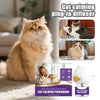 A cat calming plug-in diffuser with before and after images showing its use for anxiety relief.