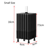A black aquarium bio sponge filter with an air pump connection, shown from the side.