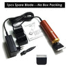 A set of spare blades for a professional corded pet clipper, including the blade and power cord.