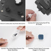 Various connections and accessories for an aquarium air pump including a silicone cushion, air tube, check-valve, and air sto