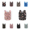 A collection of reusable foldable bubble shopping bags in various colors and textures.