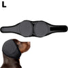 A black dog ear wrap designed to reduce noise.
