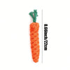 An orange squeaky donkey plush toy for dogs shown vertically with a measurement of 8.6 inches.