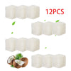 Twelve pieces of white activated carbon replacement filters for cat water fountains.