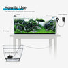 Diagram showing how to use an automatic water level top-off system for aquariums with a pump and sensor.