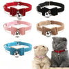 Colección de collares para mascotas con pajarita de terciopelo ajustable en rojo, negro, rosa, beige y azul.