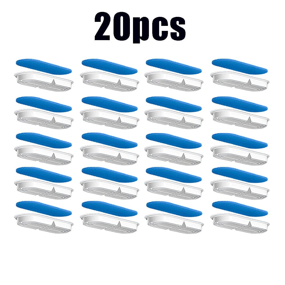 Un juego de 20 fuentes de agua para mascotas automatizadas azules y plateadas.