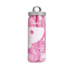A clear storage bucket filled with pink pet towels for dog bathing.