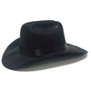 A black felt adjustable cowboy hat shown from above.