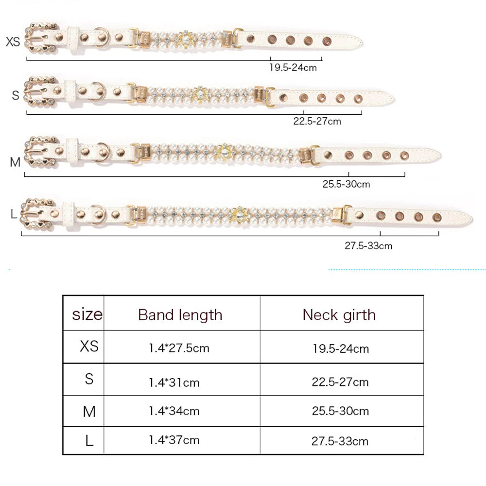 Ensemble de colliers à pattes de chien et chat en perles artificielles, tailles XS à L avec longueurs de bande et de cou