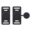 Black silicone airtag holder with a clip for pet collars