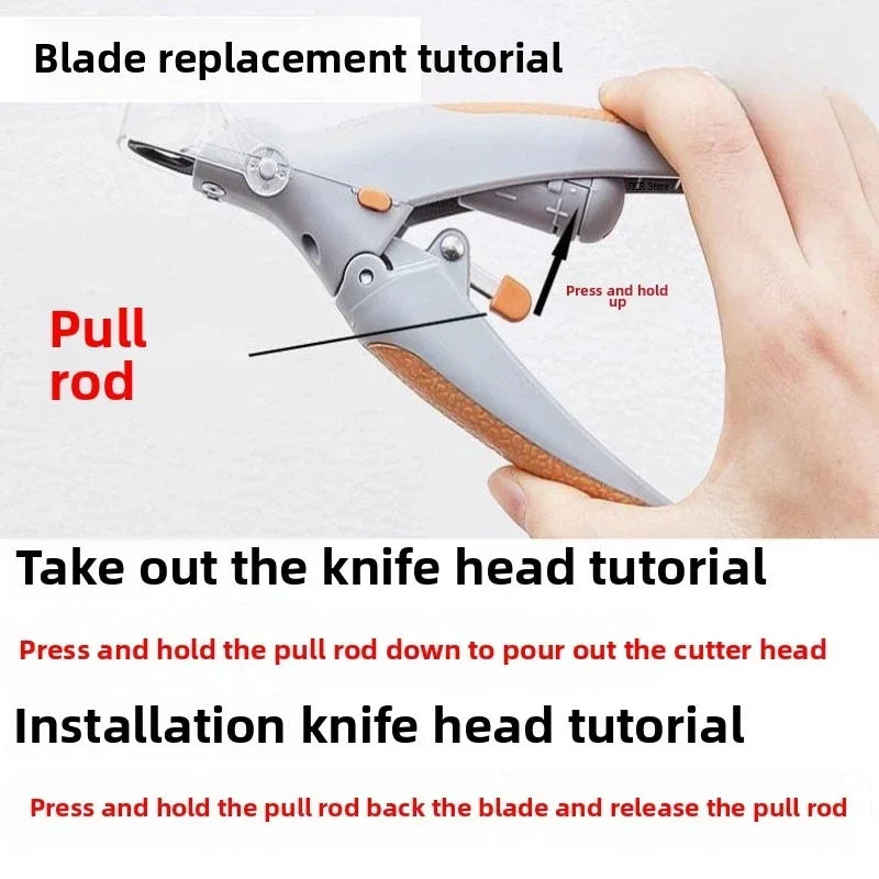 Tutorial mostrando cómo cambiar la cuchilla de un cortacarnazos para mascotas usando una herramienta de palanca.