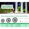 Three sizes of air stones for fish tanks labeled S M and L with corresponding dimensions.