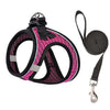 Harnais ajustable noir et rose pour chiens et chats