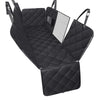 Black waterproof dog car seat cover featuring a mesh window and side zippers.