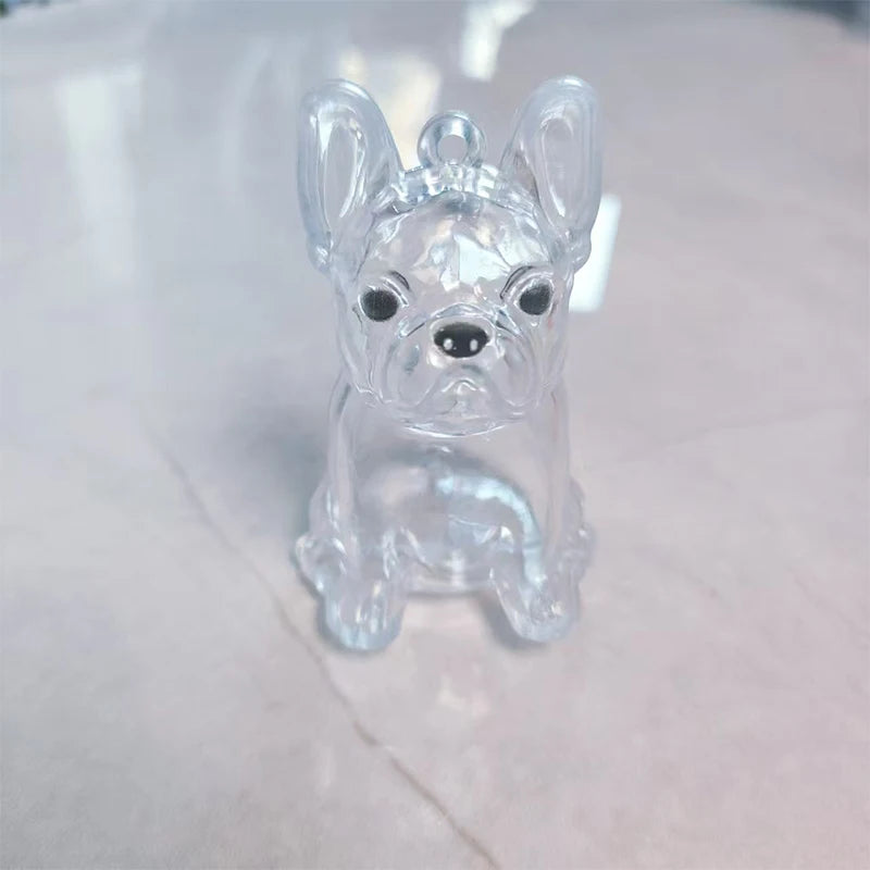 Klares Acryl-Anhänger in Form eines Hundekopfes mit einer Gedenkgravur