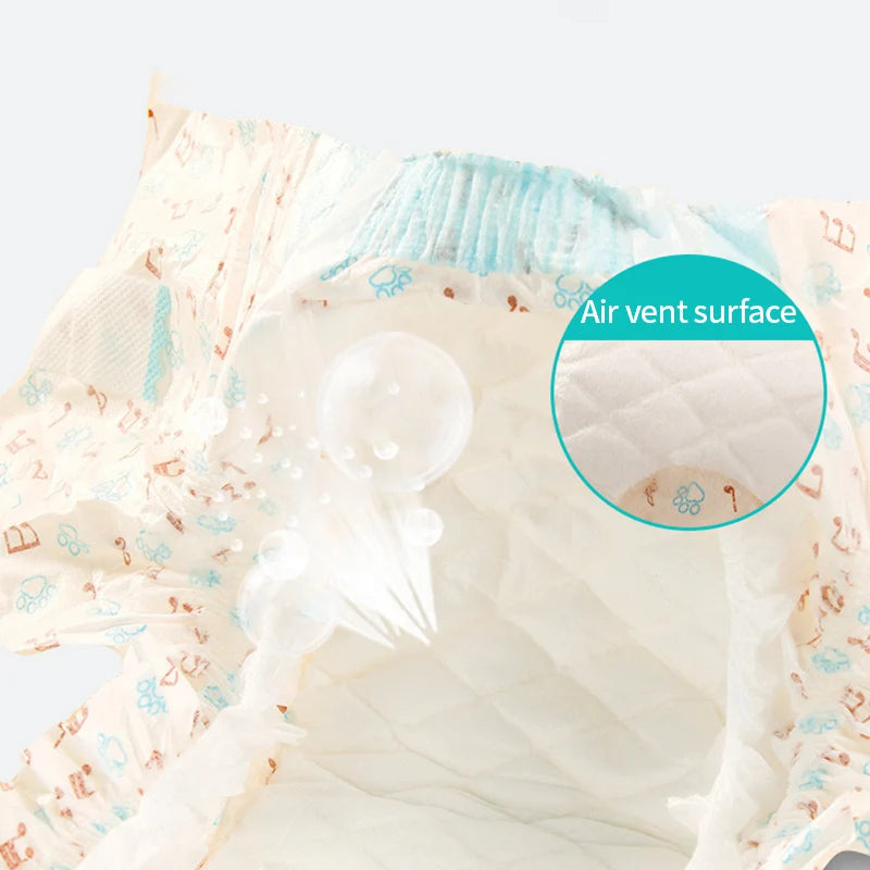 Close-up view of a leakproof sanitary diaper for dogs showing the air vent surface.