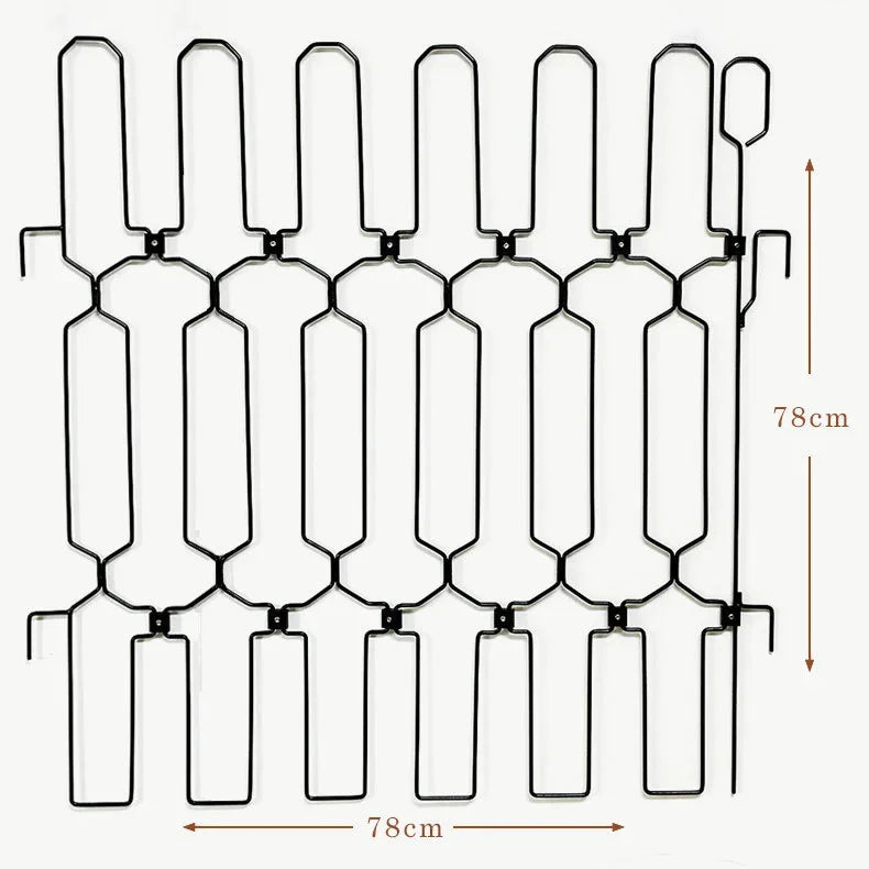 Adjustable metal pet safety gate with vertical bars for indoor and outdoor use