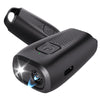 A black ultrasonic dog bark deterrent device with a lens and a textured body.