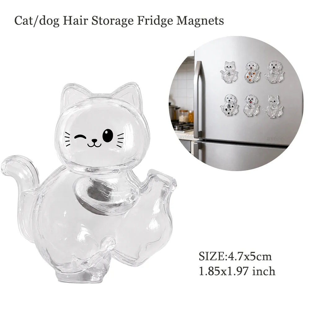 Clear glass cat figurine magnets for fridge storage featuring a cute cat design