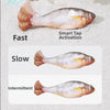 Three fish models demonstrating fast, slow, and intermittent tap activation for an interactive cat toy.