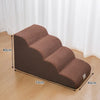 Brown washable non-slip pet stairs designed for climbing onto beds and sofas