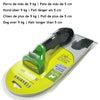 A yellow pet deshedding brush with a black handle and green accents, shown from above.