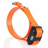 Orange rechargeable dog training collar with remote for dog training.
