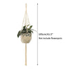 Macrame plant hanger with a woven pot and hanging macrame cord for indoor or outdoor plant decor