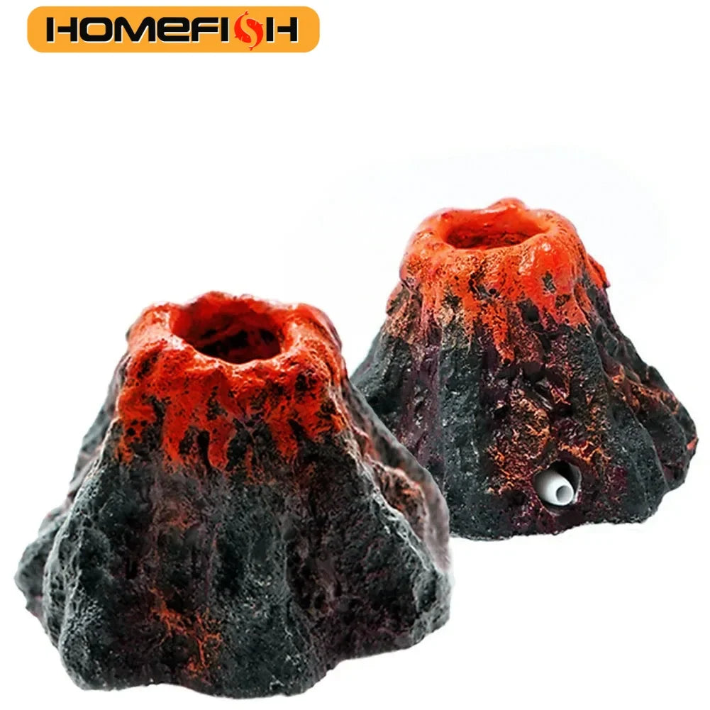 Décor texturé, semblable à de la lave, simulant un volcan pour un paysage d'aquarium.