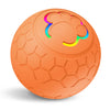 Orange Elektronisches Haustierball mit Pfotenspuren-Design auf der Oberfläche.