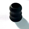 Black silicone bat grip knobs used to secure or modify baseball bats.