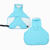 Light blue waterproof pet raincoat for dogs shown in two views