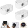White automatic cat litter box deodorizers and a cat using the device.