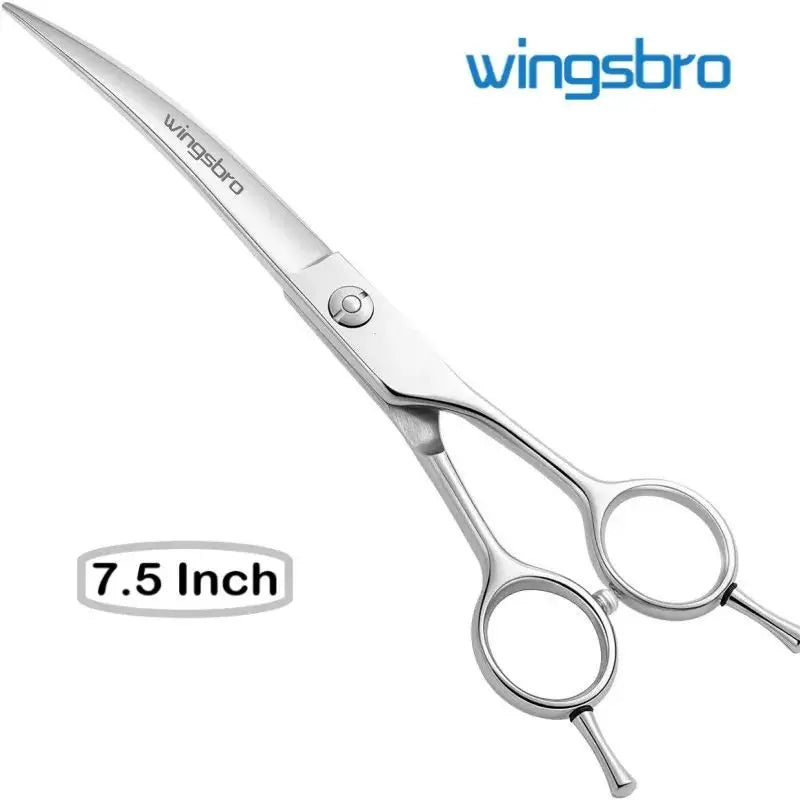 Silberne Wingsbro-Grooming-Schere für Hunde, 19 cm lang