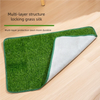 A multi-layer protection lawn grass silk dog potty pad showing green and white layers.
