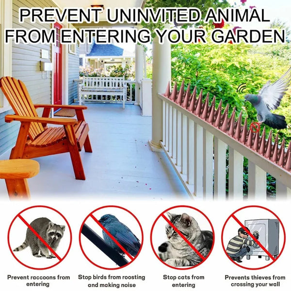 Espiitos repelentes flexibles para aves y plagas, para evitar animales no deseados en tu jardín.