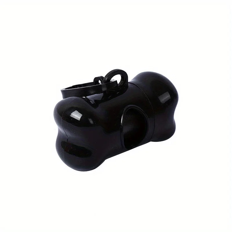 Black bone-shaped pet poop bags dispenser.