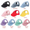 Colección de diez gorras deportivas ajustables para mascotas en varios colores como negro, azul, rosa, rojo, amarillo, púrpur