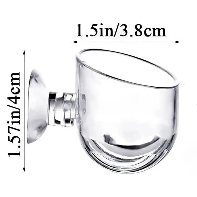 Clear acrylic aquatic plant pot with a small glass attachment for aquarium decoration