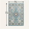 A rectangular blue and cream patterned dog pee pad with dimensions 40cm by 60cm.