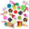 20er Set faltbare Spieltunnels und -spielzeug mit rosa Ball, grünem Tunnel und verschiedenen gefiederten sowie strukturierten