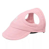 A pink adjustable pet baseball cap designed for summer outdoor activities.