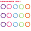 A set of 15 random color cat donut chew toys with bells in various colors like purple, pink, blue, green, and orange.