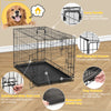 Jaula de metal plegable negra extra grande para mascotas con bandeja y varias características