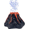 A black volcanic rock product with an orange-red substance and realistic blue air bubbles erupting from the top.